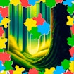 Тёмные леса: Пазл с плитками